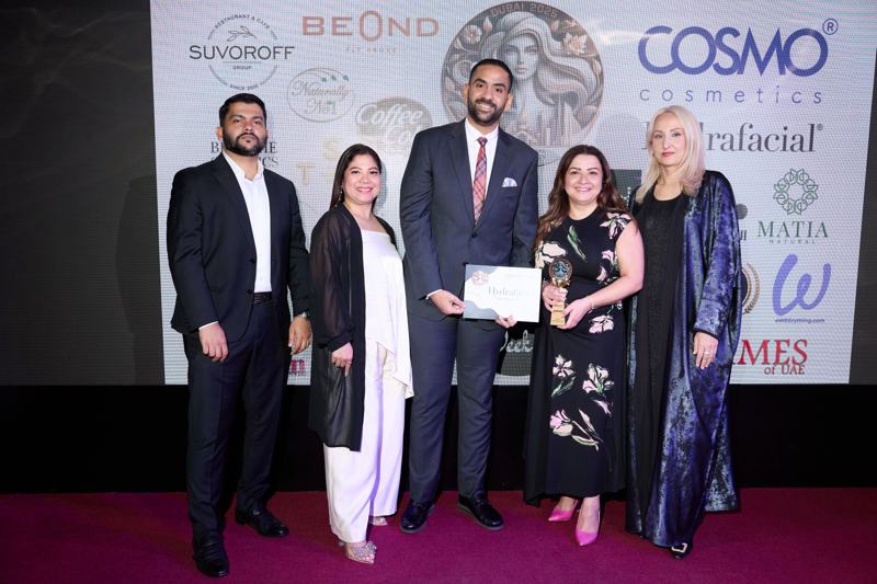 Hydrafacial team with their award